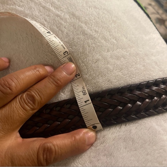 Fossil dark brown woven leather belt, size 38, men's - Picture 9 of 9